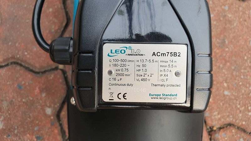 ปั๊มหอยโข่ง ACm75B2 1HP ท่อ 2 นิ้ว 220V LEO